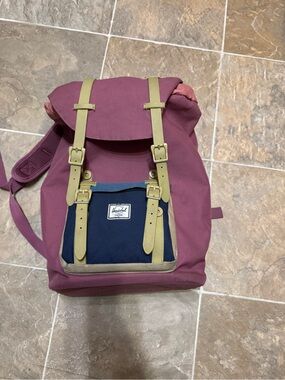 Herschel Supply Company Two-Tone Burgundy Backpack with Navy Pocket